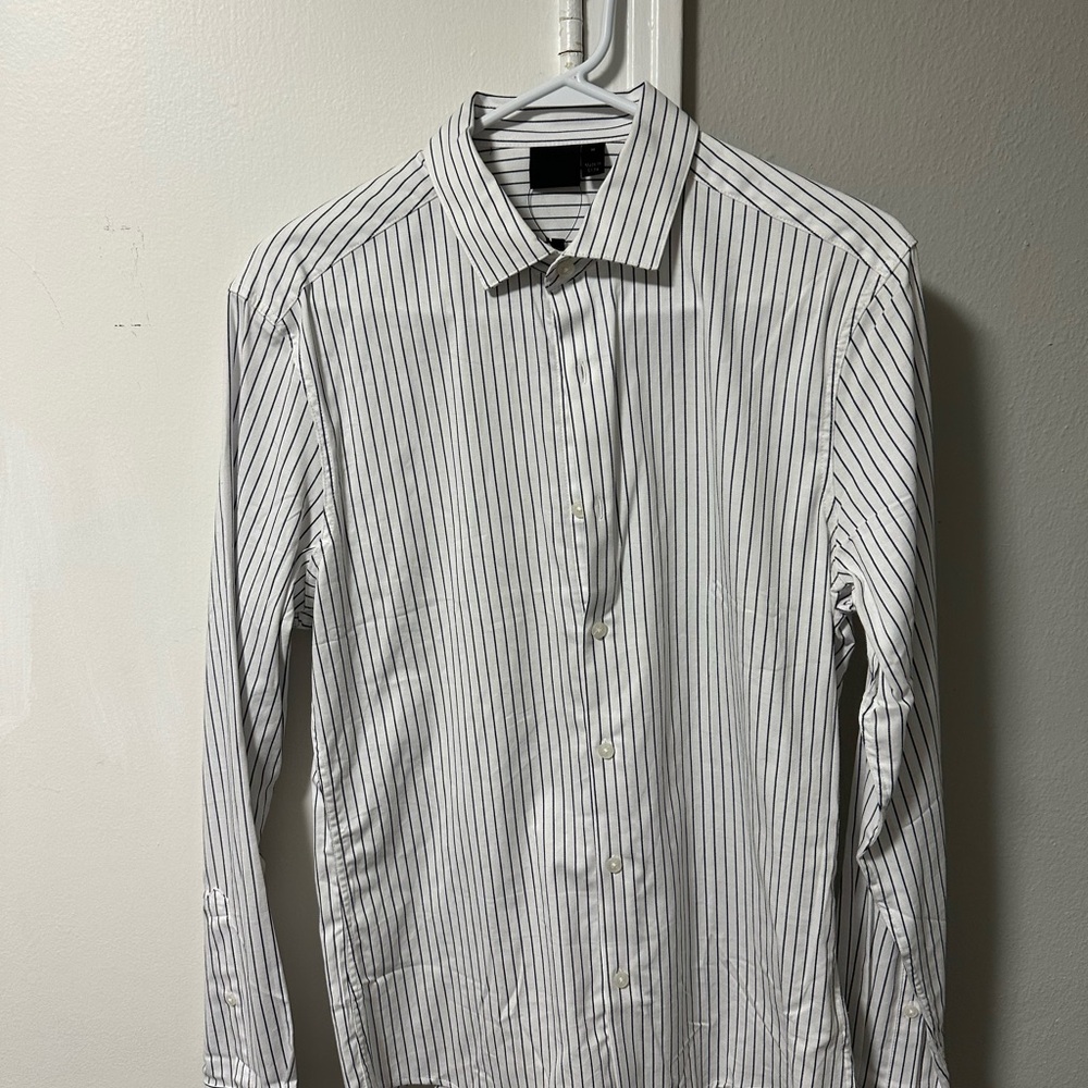 ASOS White and Black Pinstripe Dress Shirt